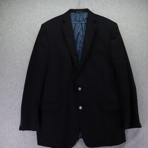 Calvin Klein Blazer Mens 44 XL Wool 2-Button Suit Jacket Coat Formal Black